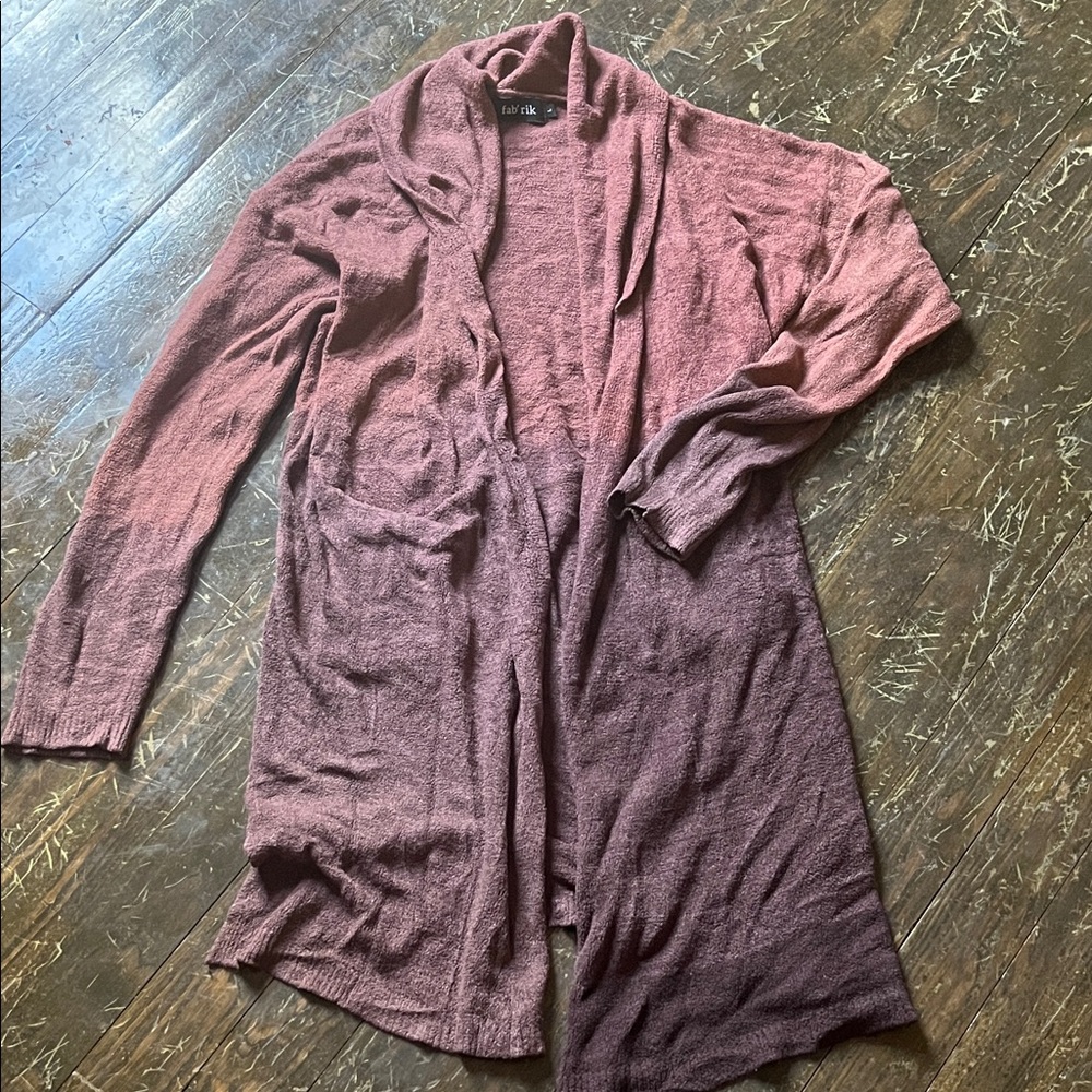 fab'rik Dusty Rose Open-Front Cardigan